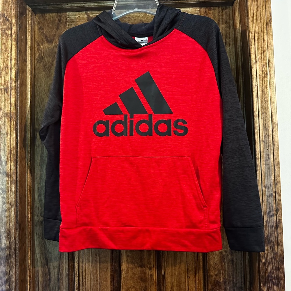 Adidas Black and Red Hoodie